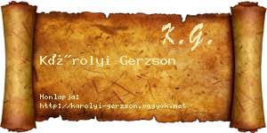 Károlyi Gerzson névjegykártya